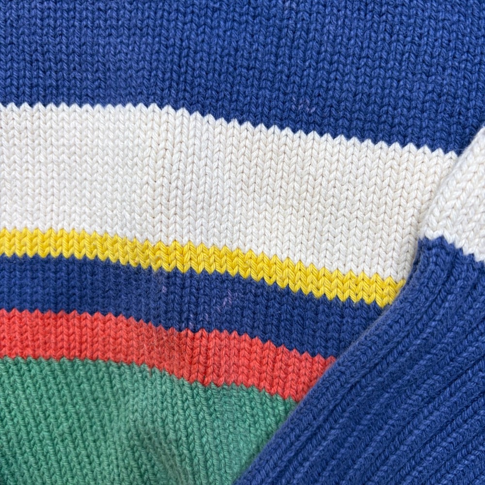 Polo Ralph Lauren Sweater Mens L Blue Multi Color Stripe Vintage Turtleneck Knit - Picture 8 of 11